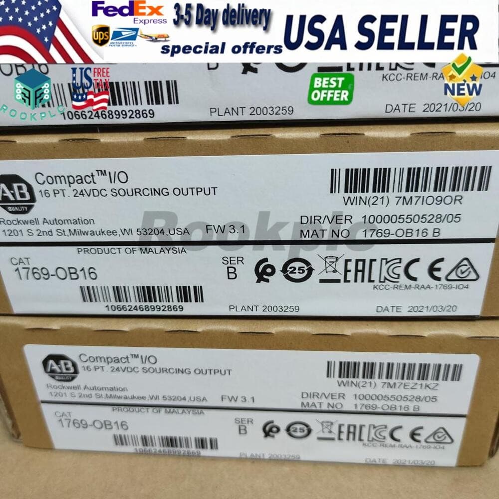 Sealed AB 1769-OB16 SER B Output Module Compact I/O 16 Pt 24VDC US Free Tax