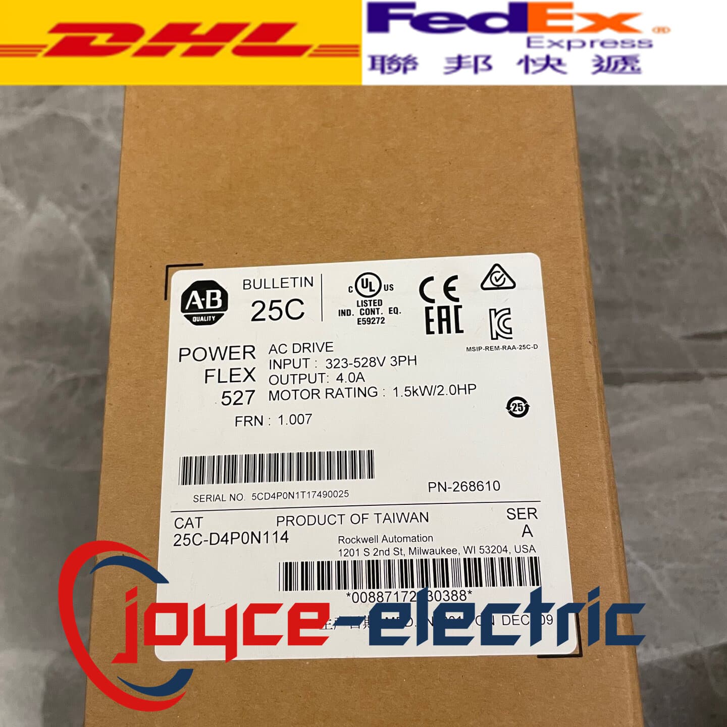 Factory Sealed 25C-D4P0N114 PowerFlex 527 AC Drive Brand New in box fast Ship