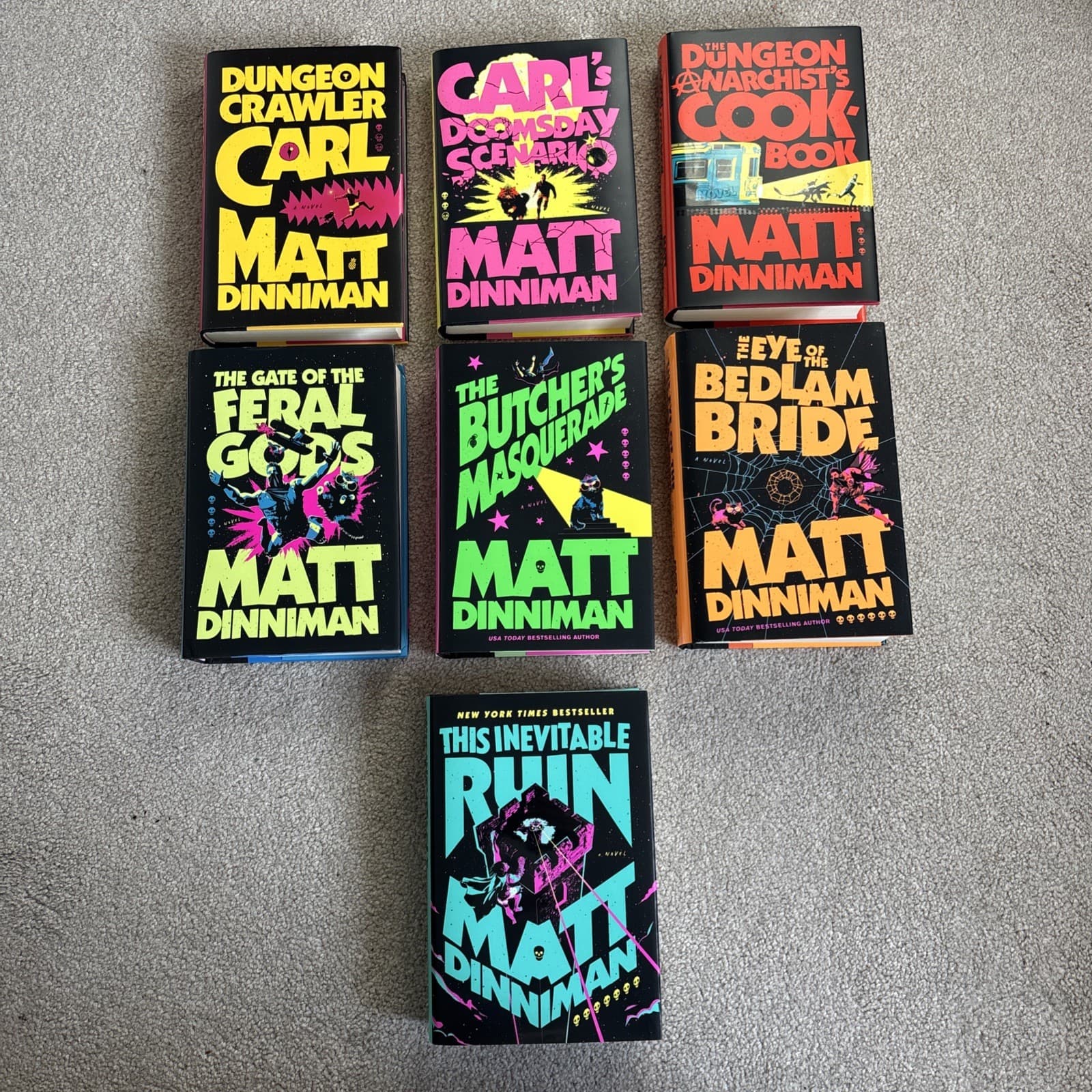 Dungeon Crawler Carl Hardcover Books 1-7 Set Matt Dinniman ACE 1st printings