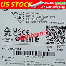 New Allen-Bradley 25C-D4P0N114 4.0A 240VAC Single-Phase Industrial AC Drive