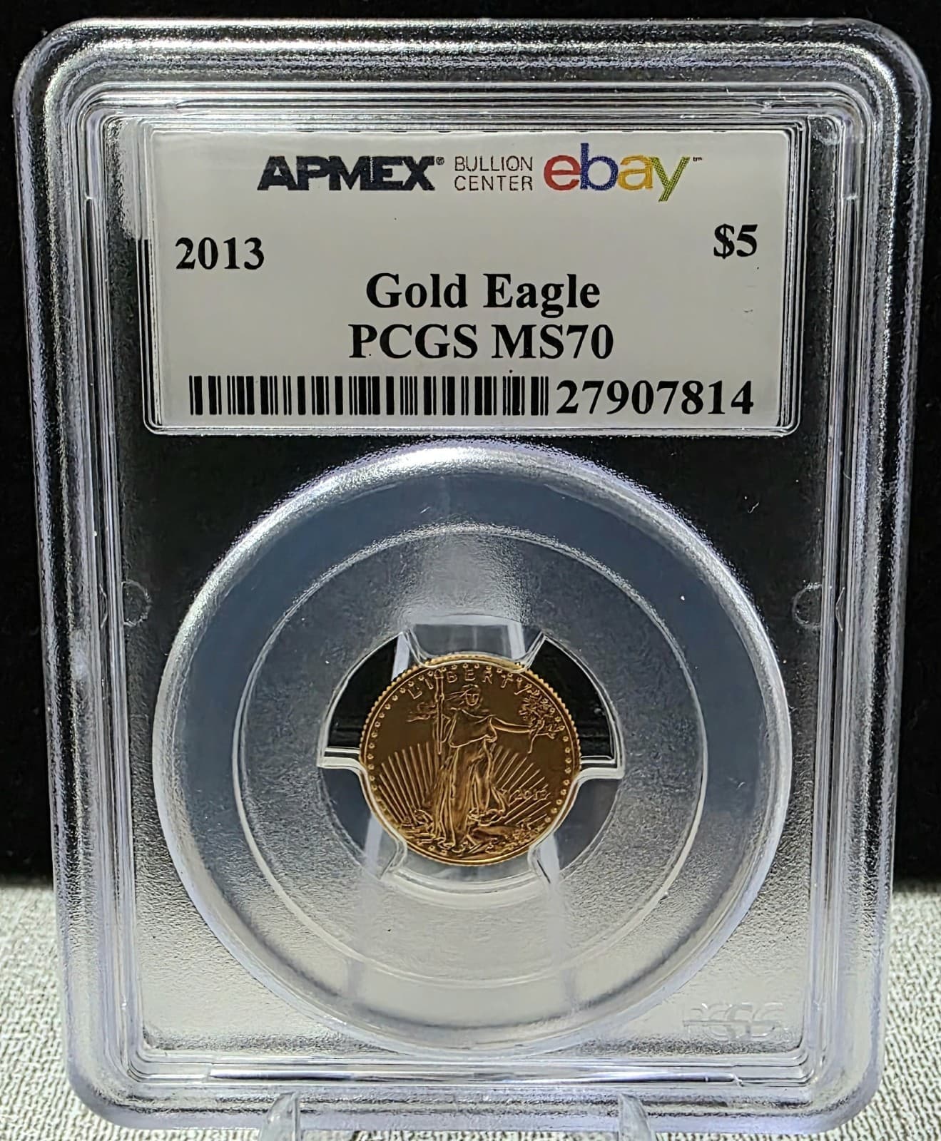 APMEX BULLION CENTER EBAY 2013 $5 GOLD EAGLE PCGS MS70 [G183]