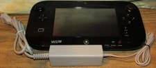 NINTENDO Wii U WUP-001 BLACK GAMEPAD CONTROLLER & CORD, NO STYLUS, USED - VG