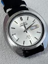 Seiko 5 Actus 6106-8440 Day Date Vintage ST.Steel Automatic Mens Watch Authentic