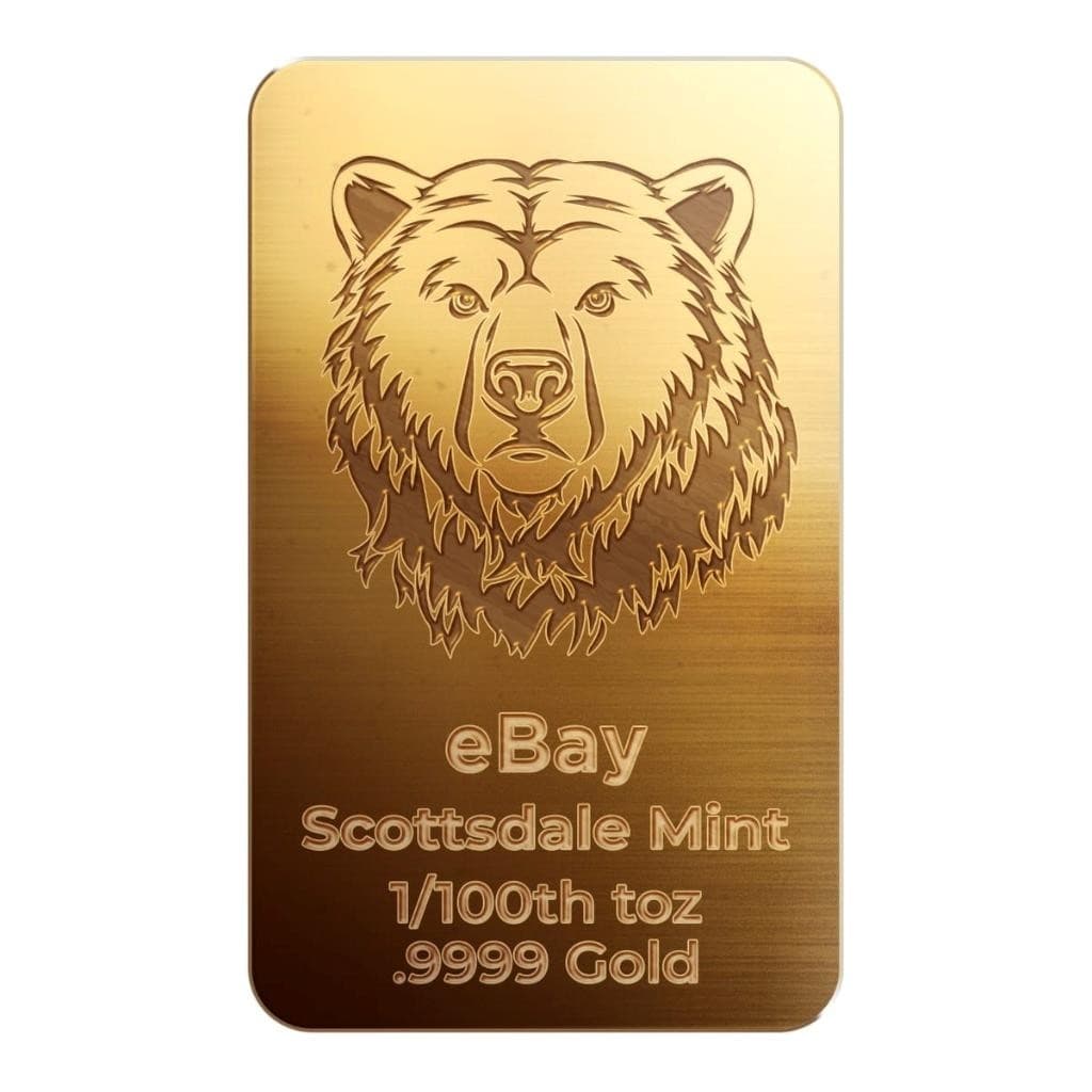 Scottsdale Mint 1/100 oz Gold Bar Grizzly Bear .9999 Gold (eBay Exclusive) #A744