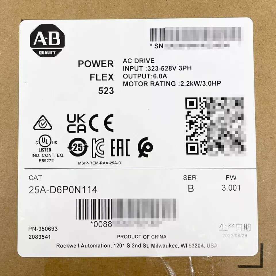 1PCS New 25A-D6P0N114 PowerFlex 2.2kW AC Drive 25AD6P0N114 #zb