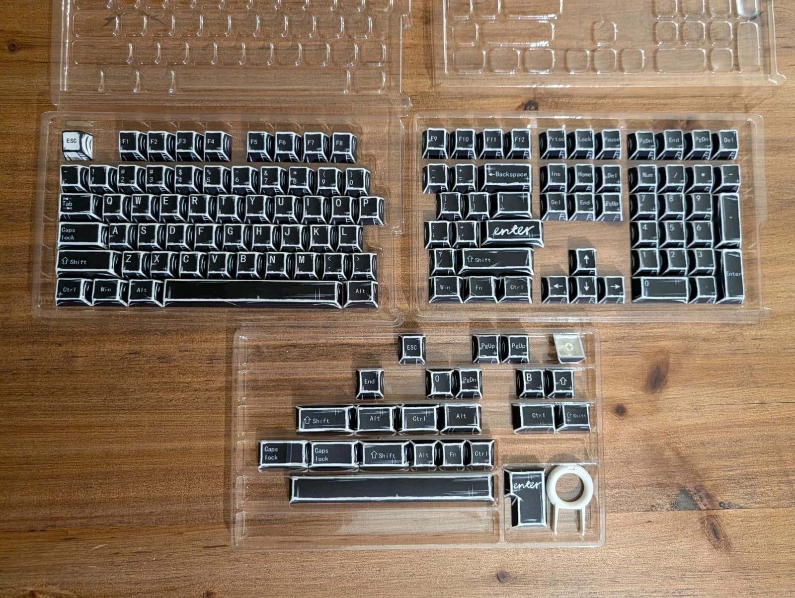 PBT Keycaps, Black and White Manga Style Keycaps Set, XVX Cherry Profile 100% 
