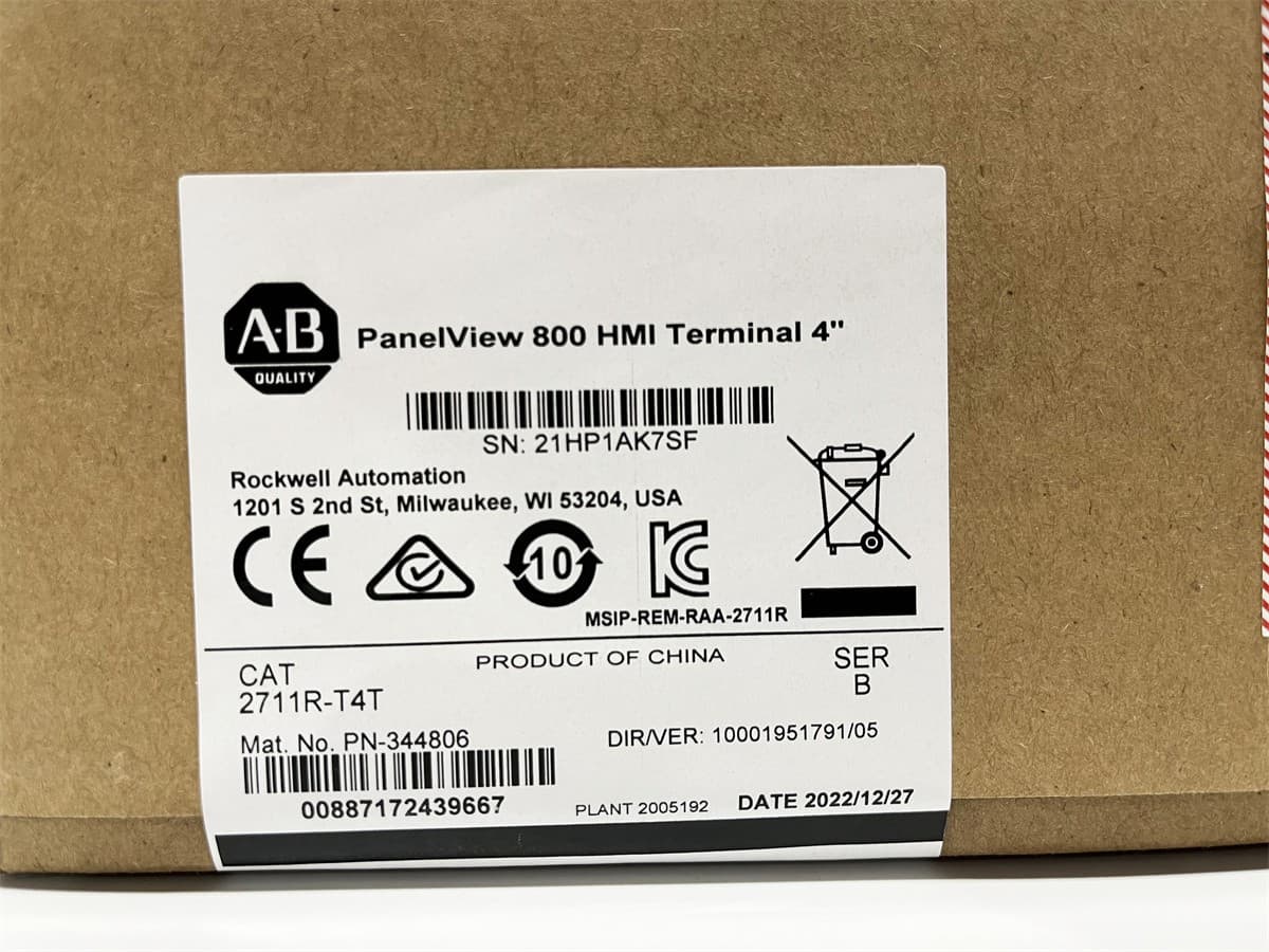 AB 2711R-T4T Ser/B 1 Year Warranty PanelView 800 Touch Screen HMI - 4 in