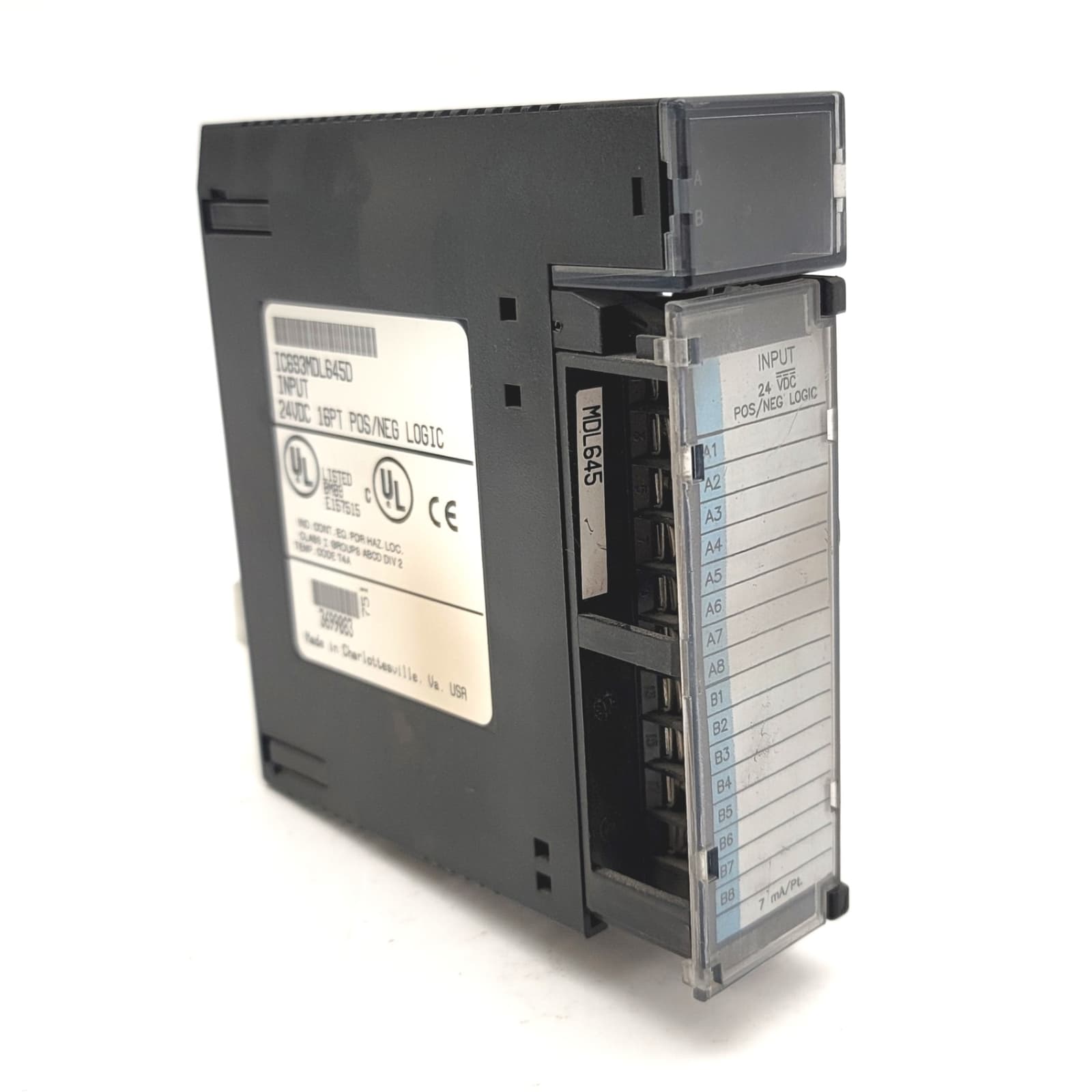 GE Fanuc IC693MDL645D Series 90-30 PLC Input Module 16-Point Pos/Neg Logic 24VDC