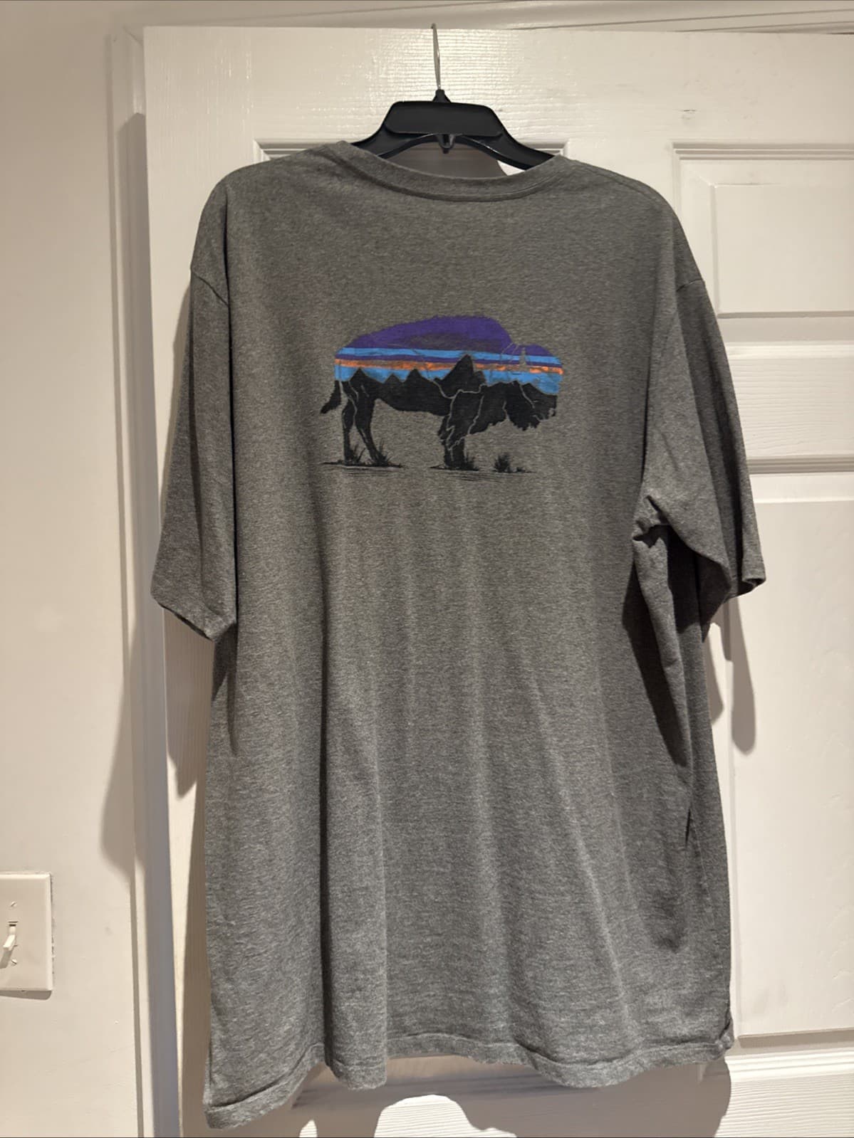 PATAGONIA Shirt  Fitz Roy Bison Responsibili-Tee Graphic Gray XXLarge 2XL