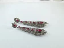 925 Sterling Silver Earrings Natural Rosecut Diamond Pave Earrings Jewelry