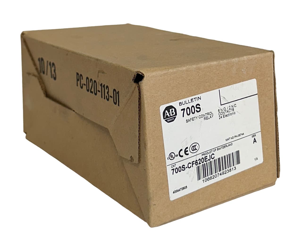 ALLEN BRADLEY 700S-CF620EJC /A BULLETIN 700S SAFETY CONTROL RELAY 6NO/2NC NSMP