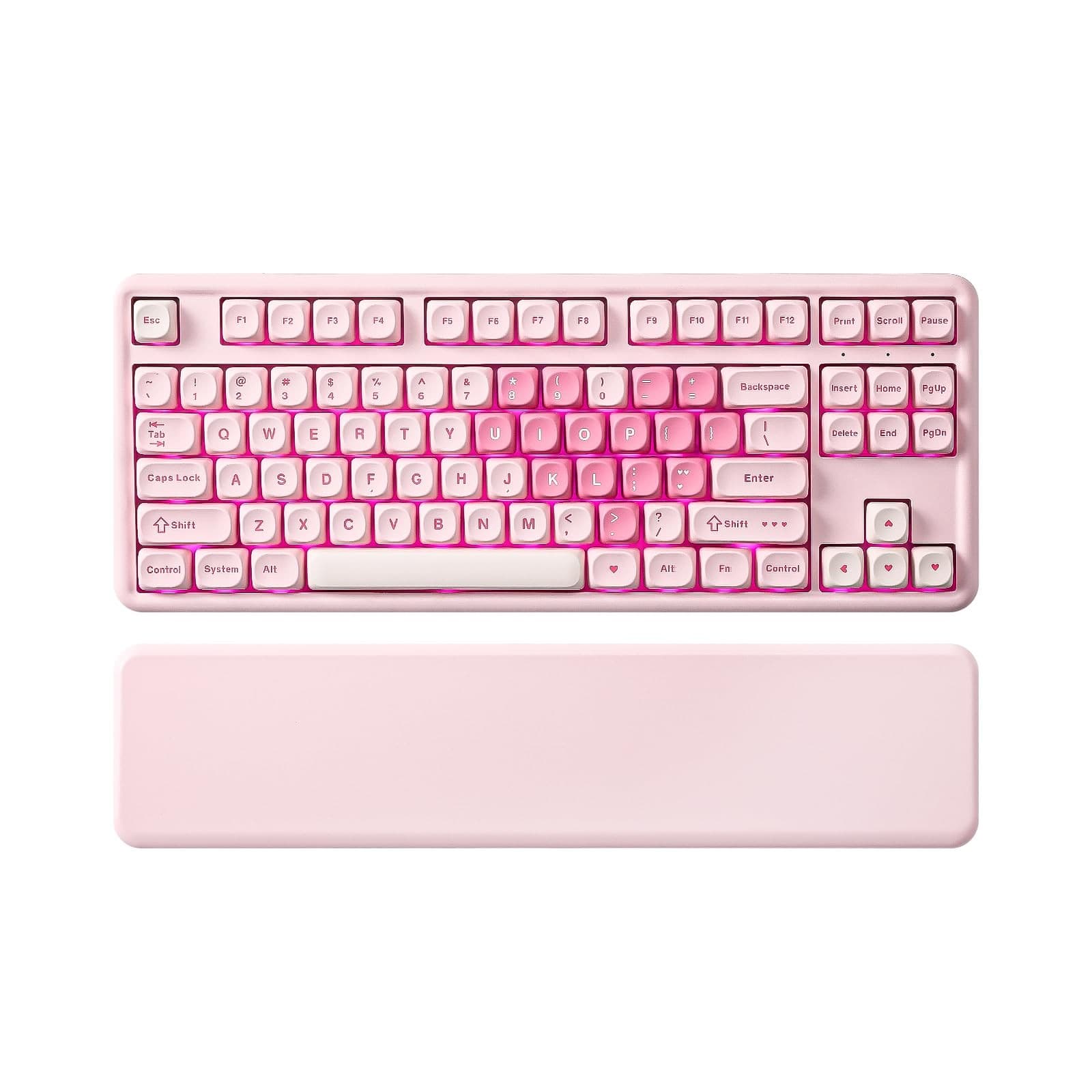 B87 Wireless Mechanical Keyboard TKL 87 Keys RGB Backlit Hot Swap Pink Cocoa