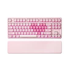 B87 Wireless Mechanical Keyboard TKL 87 Keys RGB Backlit Hot Swap Pink Cocoa
