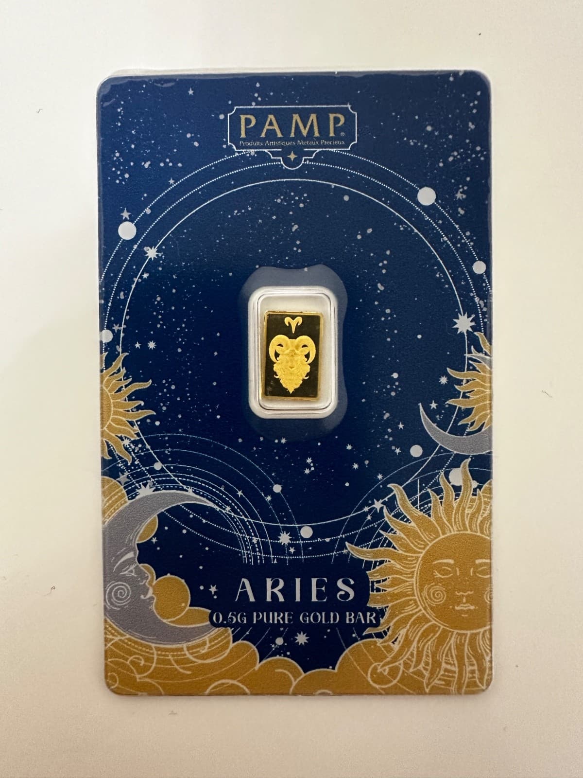 PAMP Suisse Zodiac Aries 0.5g Gold Bar 999.9 Fine Gold (3000 Mintage)