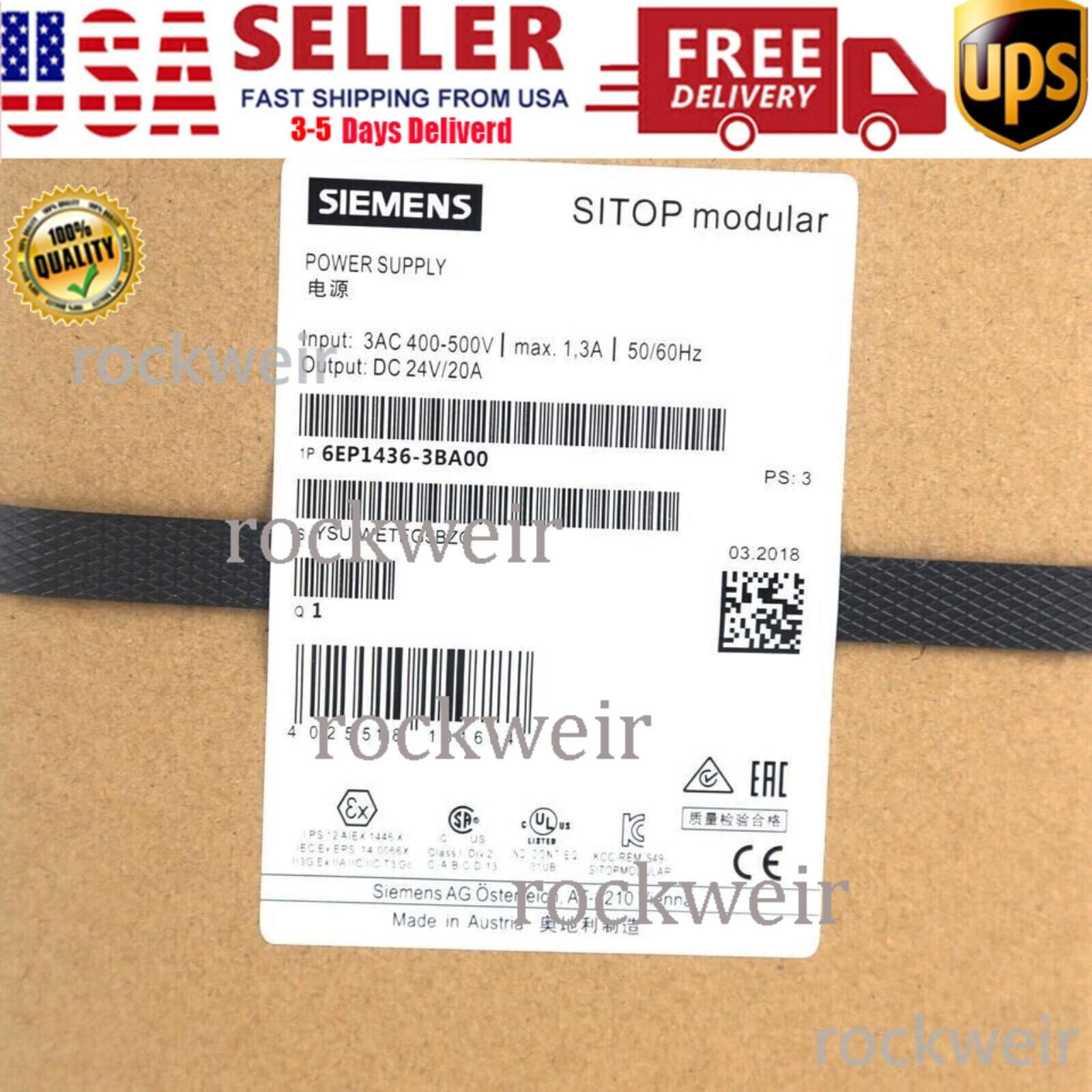 6EP14363BA00 New Siemens 6EP1436-3BA00 Sitop Modular Power Supply