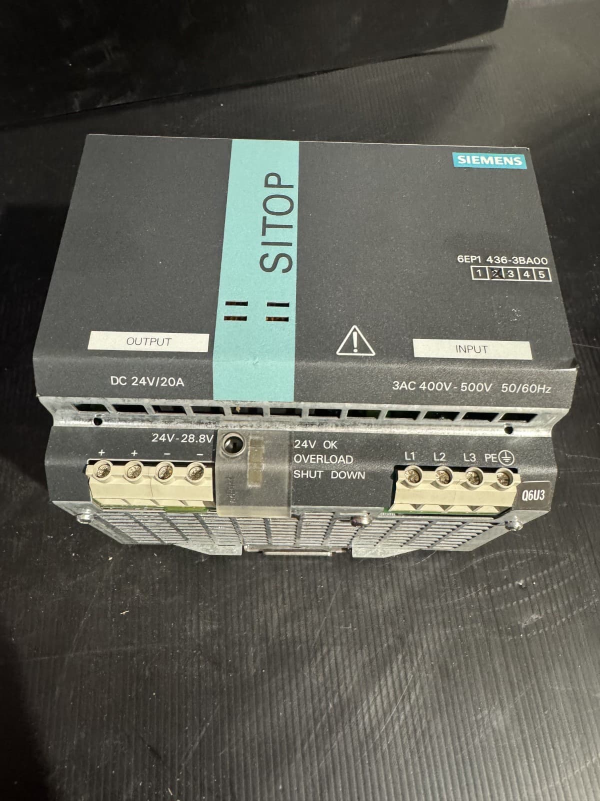 Siemens SITOP Modular 6EP1436-3BA00 24V 20A 3-Phase Power Supply FOR PARTS