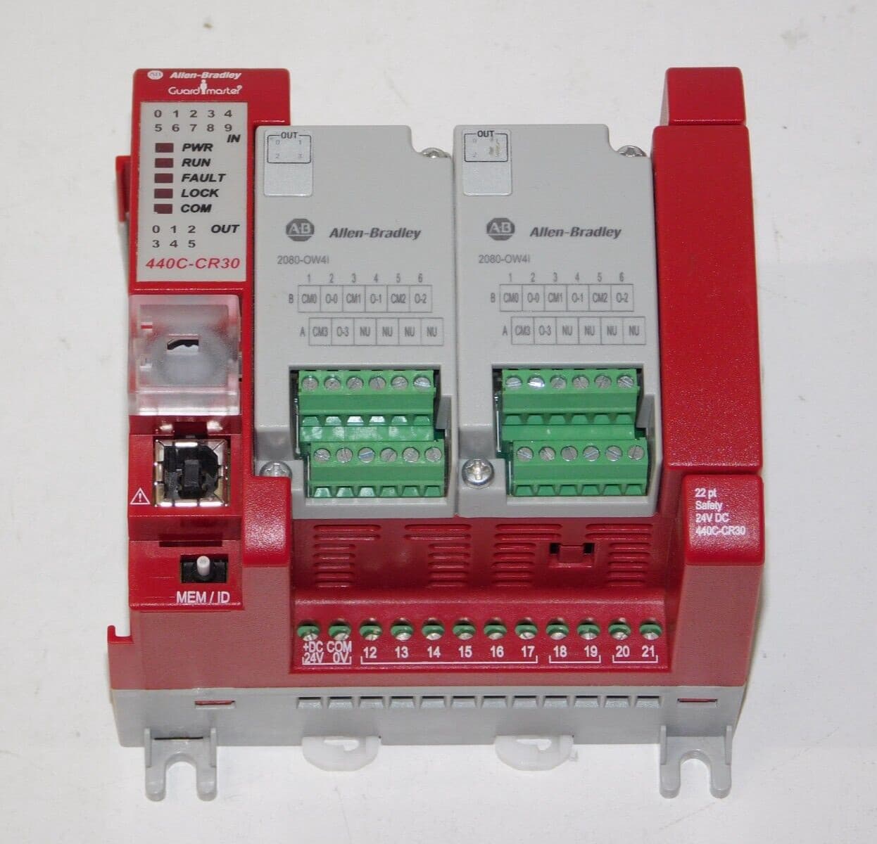 Allen Bradley 440C-CR30-22BBB GuardMaster Safety Relay 2080-OW4I Output Module