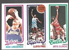 B 1980-81 Topps Basketball Mark Landsberger Lloyd Free Artis Gilmore 140-214-44