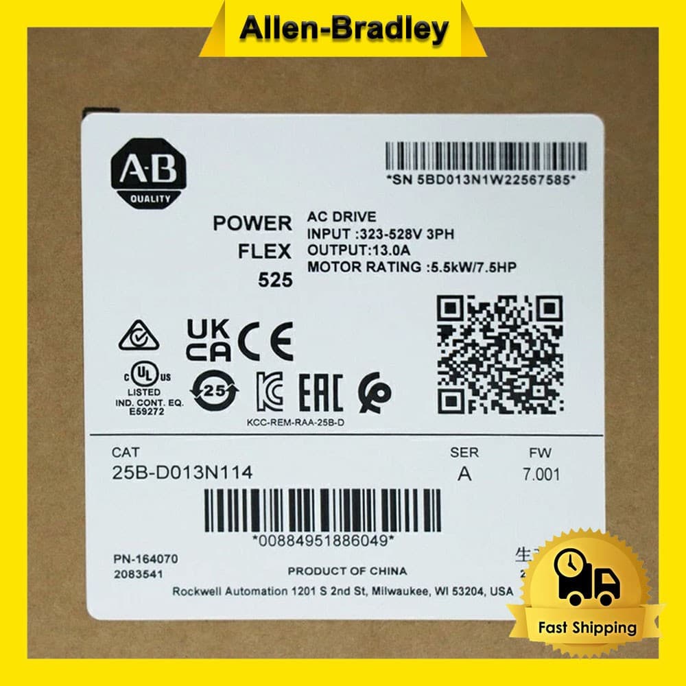 New AB 25B-D013N114 PowerFlex 525 5.5kW 7.5Hp AC Drive