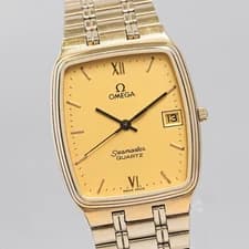 Vintage 1984 **NEAR MINT** OMEGA Seamaster Cal.1430 Quartz Gold Roman 29mm Men's
