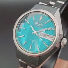 Seiko Automatic 21 Jewels Vintage Emerald Green Wristwatch Japan Made