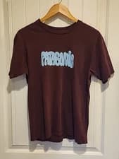 Patagonia Logo Tee Shirt Men Size Small Organic Cotton Maroon Graphic Shirt