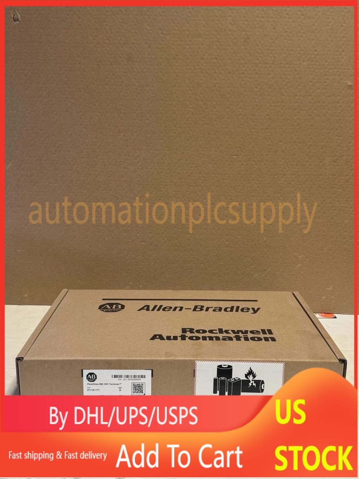 Surplus Allen Bradley 2711R-T7T /B PanelView 800 7" Touch Screen HMI 2711RT7T