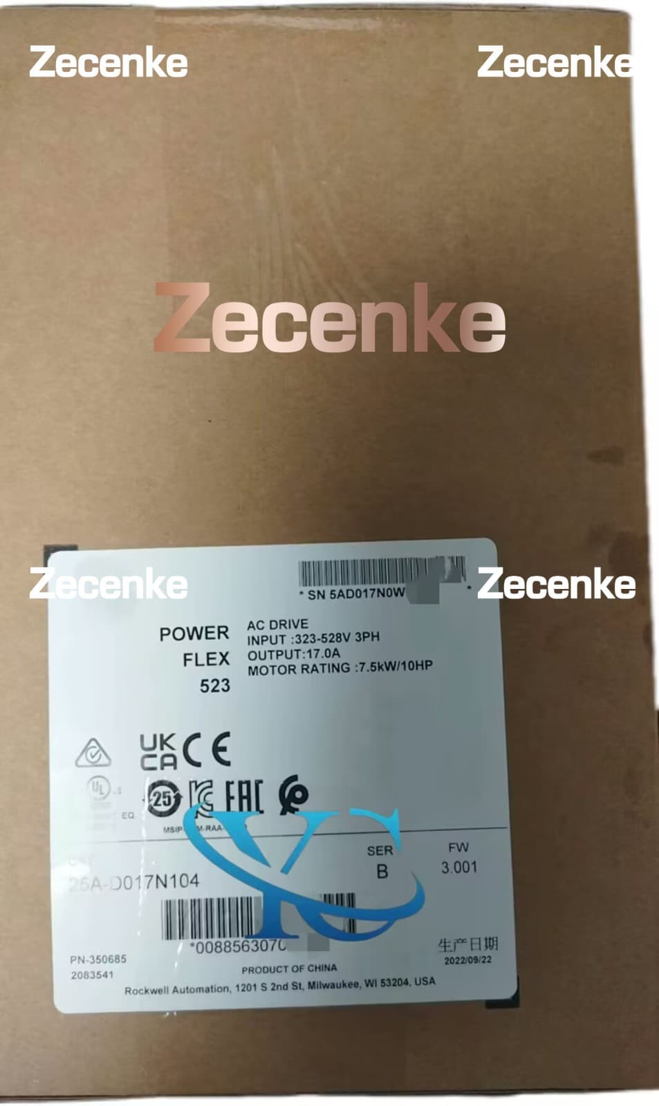 New 25A-D017N104 Sealed PowerFlex 523 AC Drive fast shipping