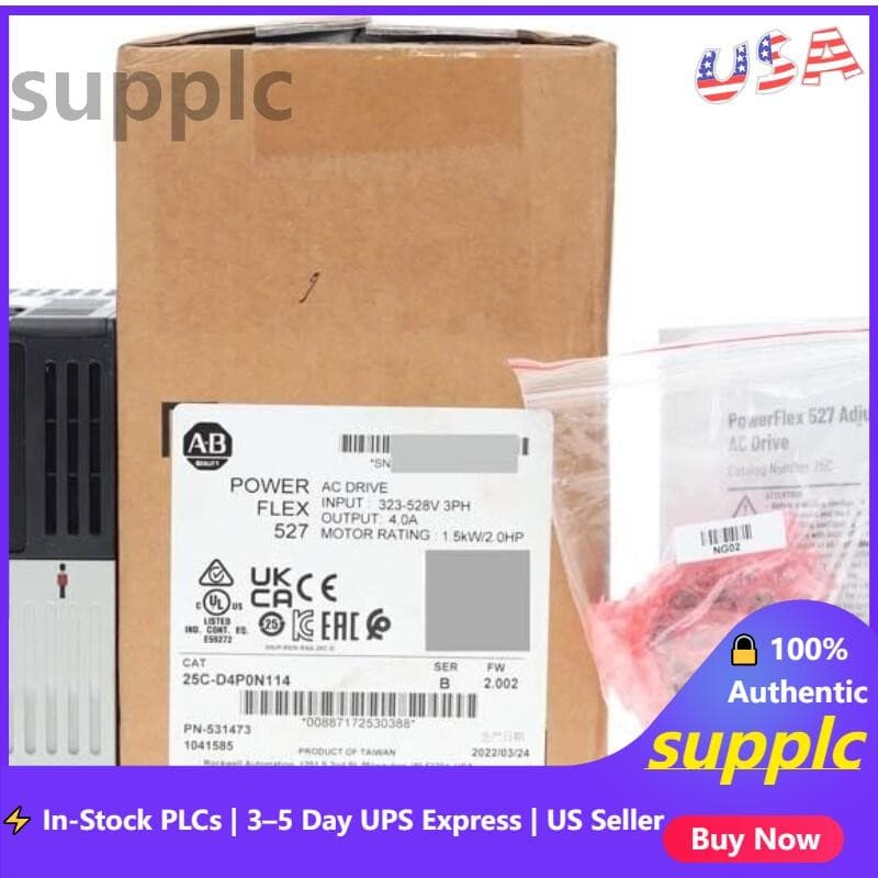 Allen Bradley 25C-D4P0N114 /B PowerFlex 527 480V 4A 2HP IP20 NEMA US Free Tax