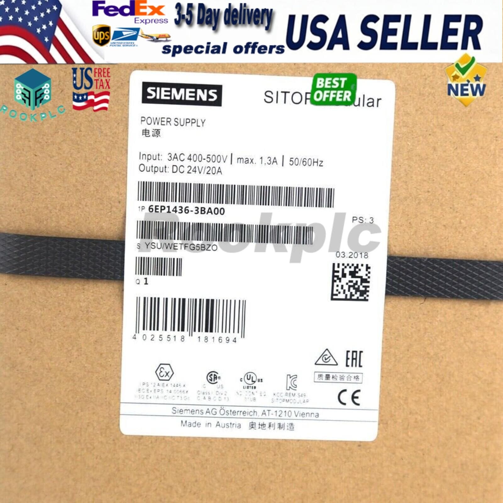 6EP14363BA00 New Siemens 6EP1436-3BA00 Sitop Modular Power Supply