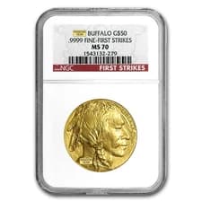 1 oz Gold Buffalo MS-70 NGC (Random Year) - eBay
