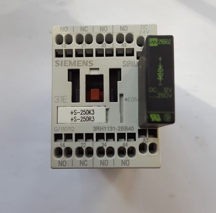 SIEMENS 3ZX1012-0RH11-1AA1 CONTACTOR W/ MURR ELEKTRONIK 26502 SURGE SUPPRESSOR