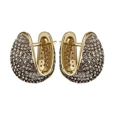 Stunning 2.79ctw Rose Cut Diamond Sapphire Silver Victorian Hoop Earring Jewelry