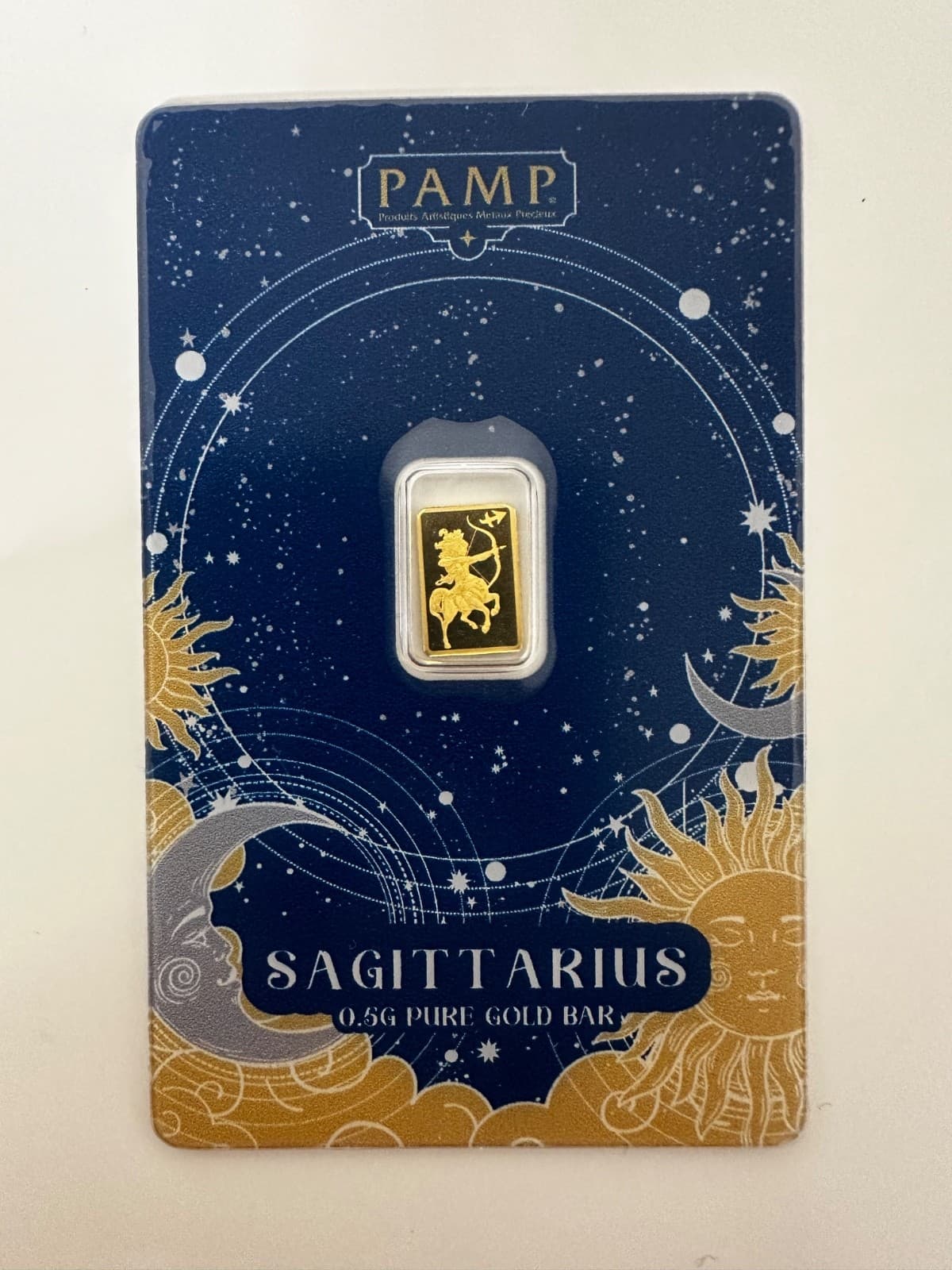 PAMP Suisse Zodiac Sagittarius 0.5g Gold Bar 999.9 Fine Gold (3000 Mintage)