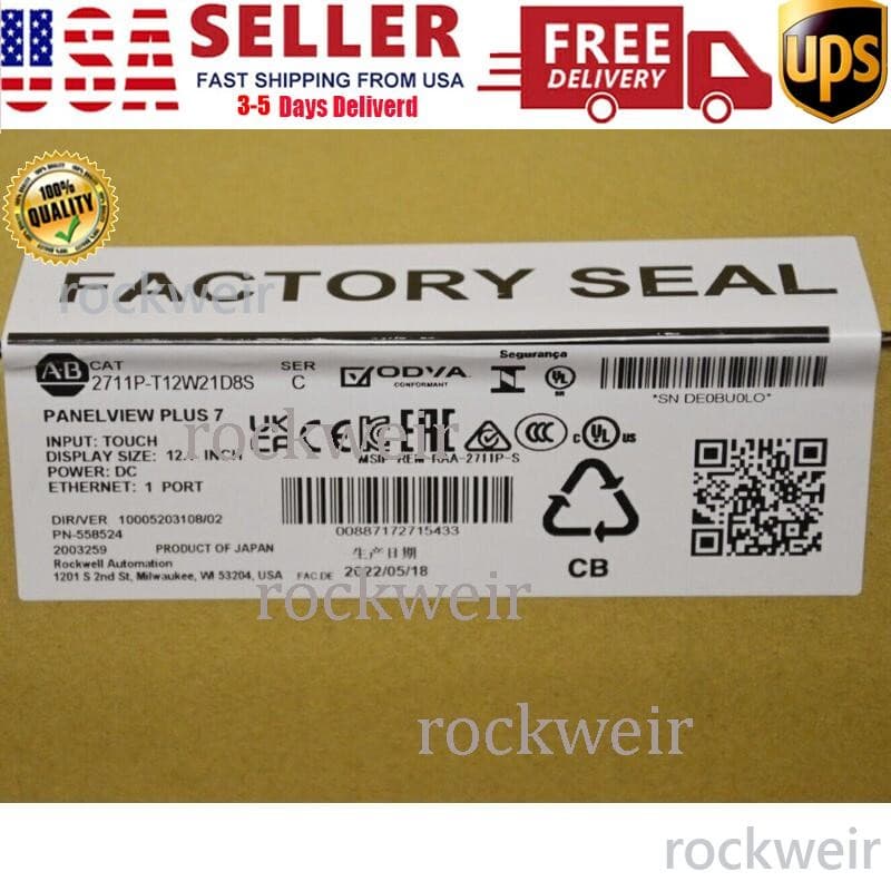 Allen Bradley 2711P-T12W21D8S HMI PanelView Plus 7 Terminal Surplus SEALED AB