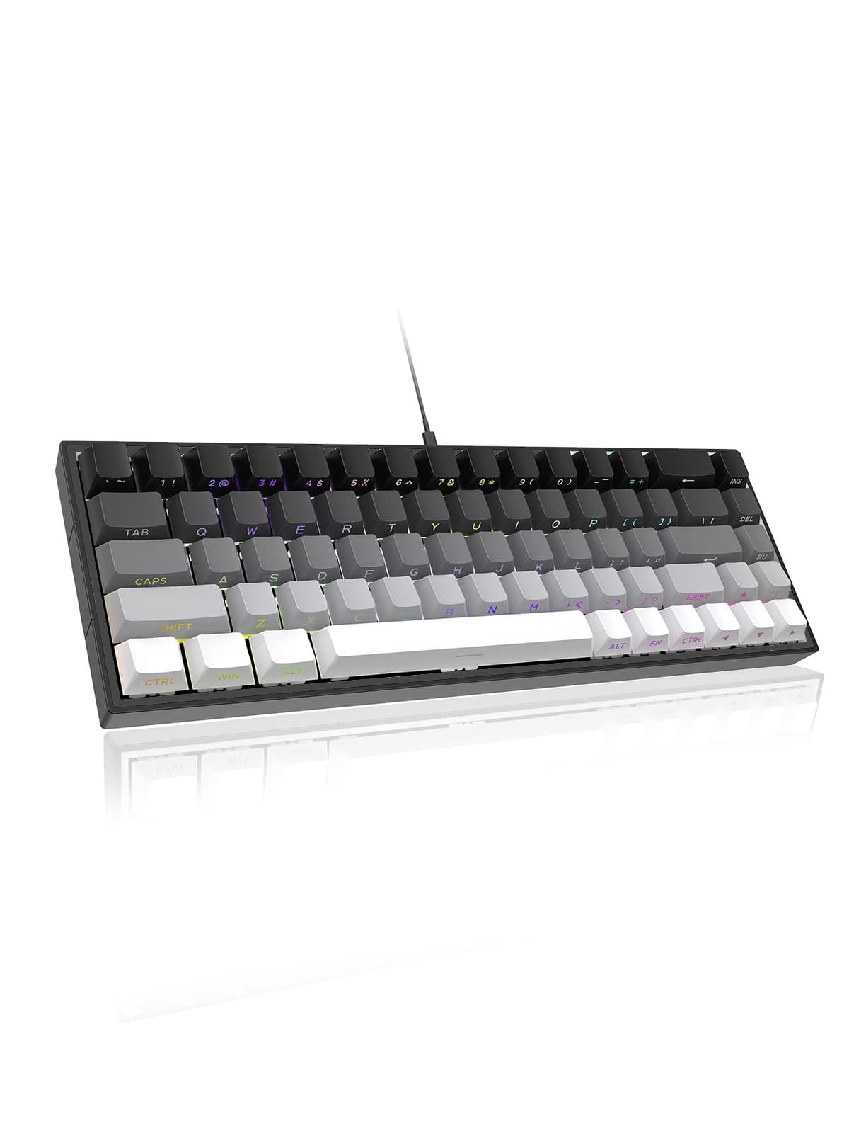 68-Key Mechanical Keyboard, Blue Liner Switches, Type-C Wired Connection, Mul...