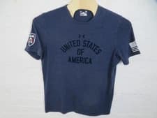 Under Armour Shirt Mens Large Blue United States Of America USA Flag Graphic Tee