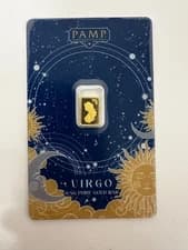 PAMP Suisse Zodiac Virgo 0.5g Gold Bar 999.9 Fine Gold (3000 Mintage)
