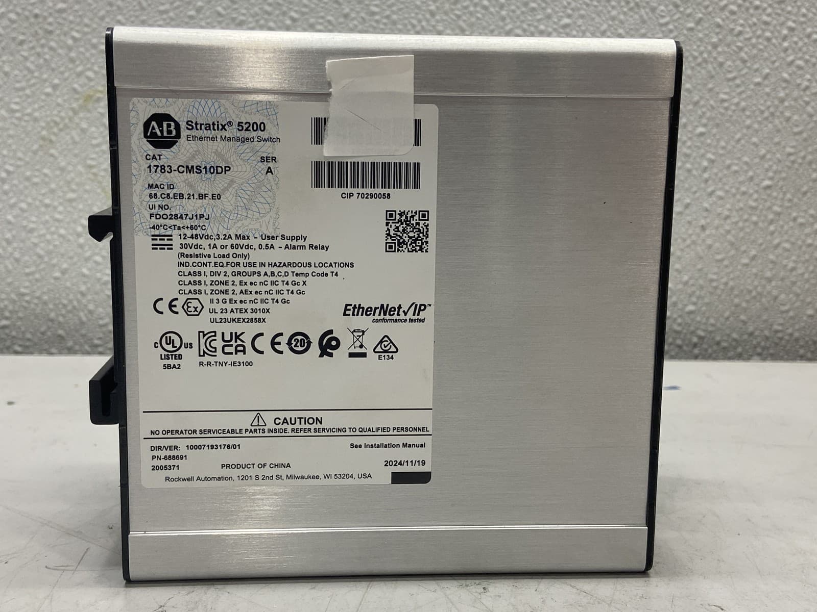 Allen-Bradley Stratix 5200 Switch 1783-CMS10DP