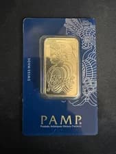1 oz Gold Bar PAMP Suisse Lady Fortuna Veriscan (In Assay) .9999 Fine