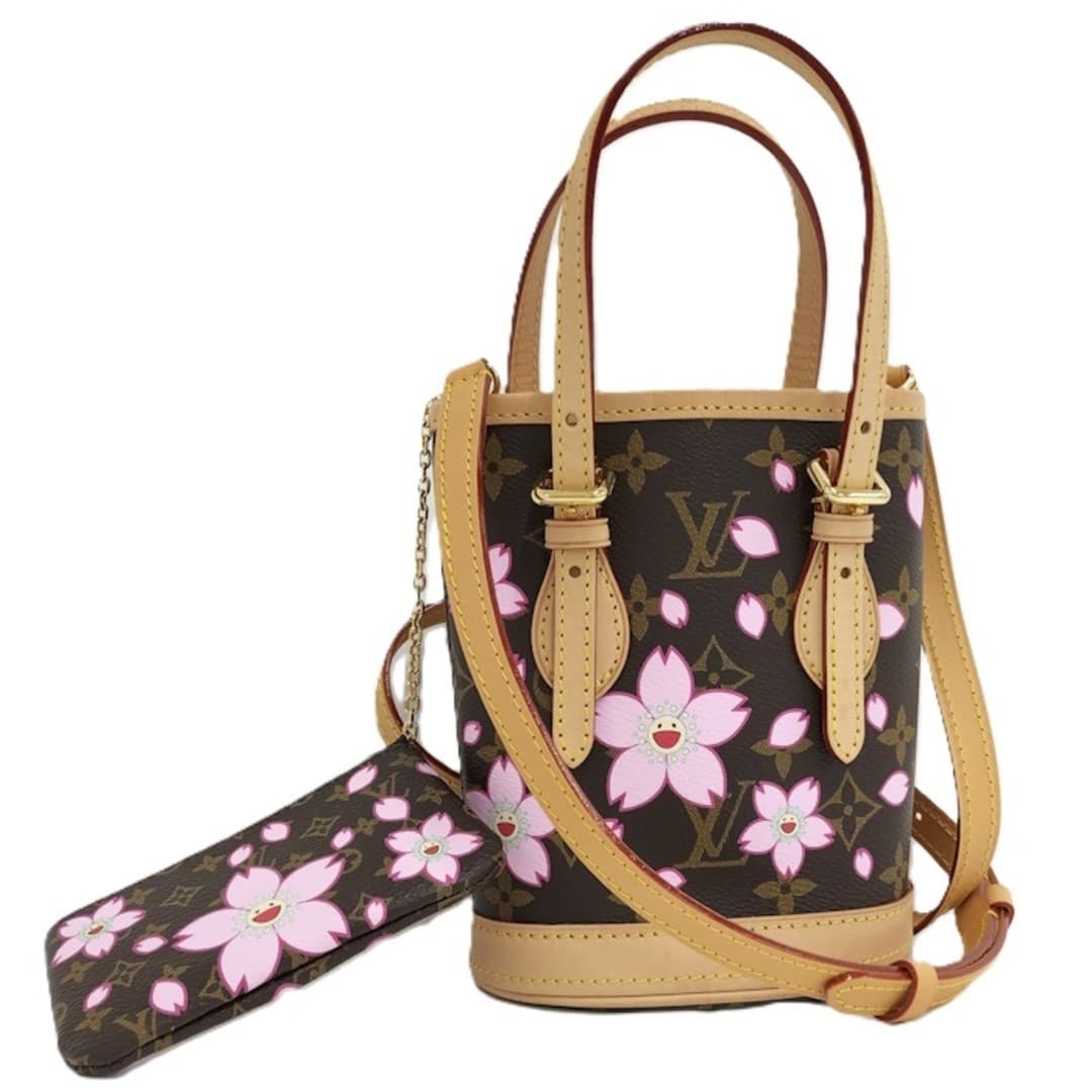 LOUIS VUITTON Nano Bucket Monogram Cherry Blossom Takashi Murakami Used SKAI-0