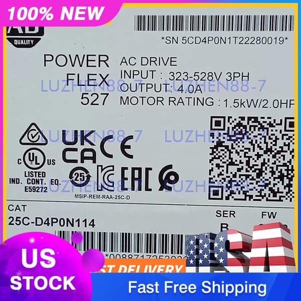 25C-D4P0N114 PowerFlex 525 AC Drive 25CD4P0N114 New IN BOX FAST SHIP