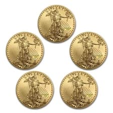 1/10 oz American Gold Eagle BU (Random Year) - Lot of 5 - eBay