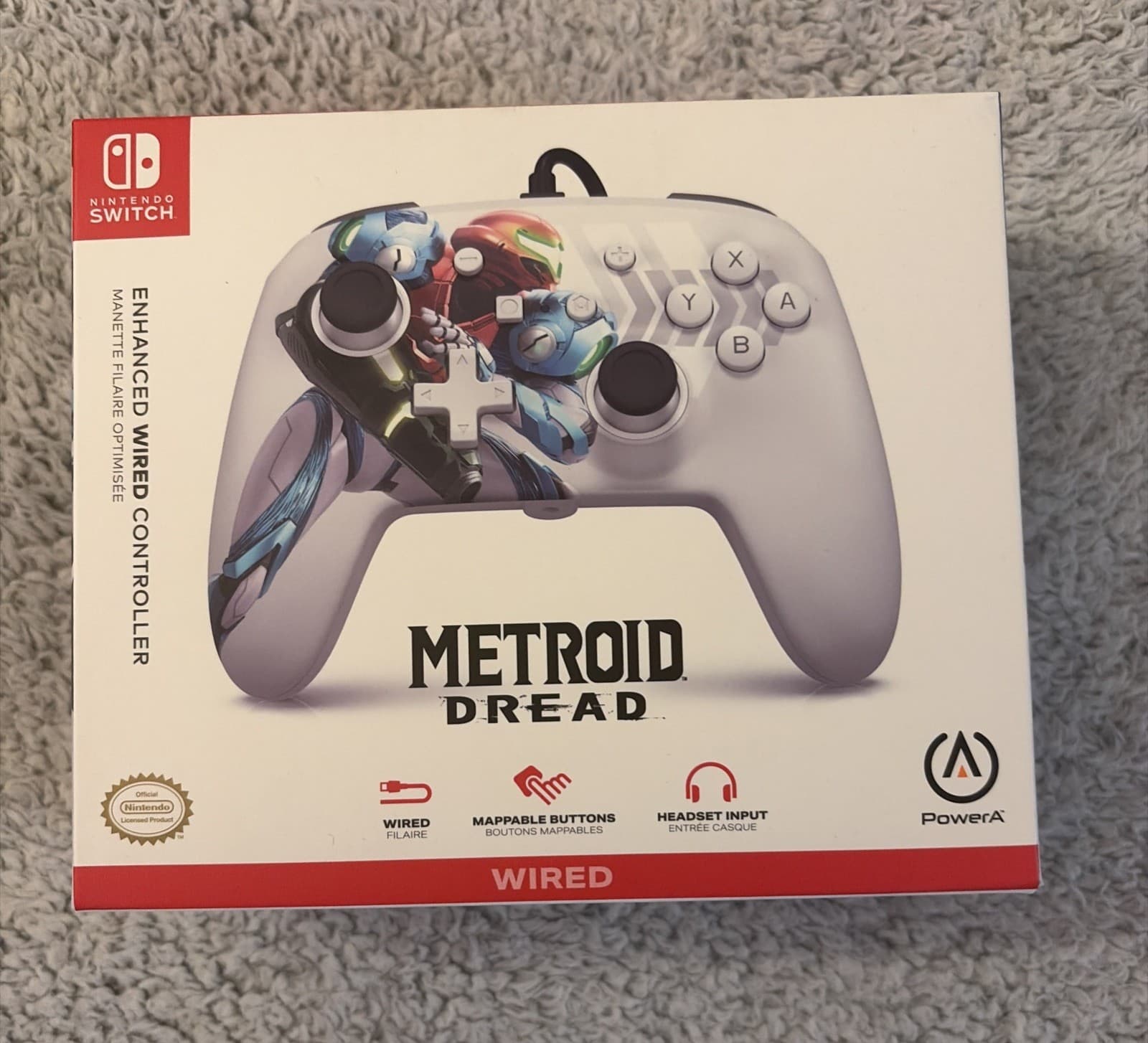 PowerA Enhanced Wired Controller for Nintendo Switch (Metroid Dread) New