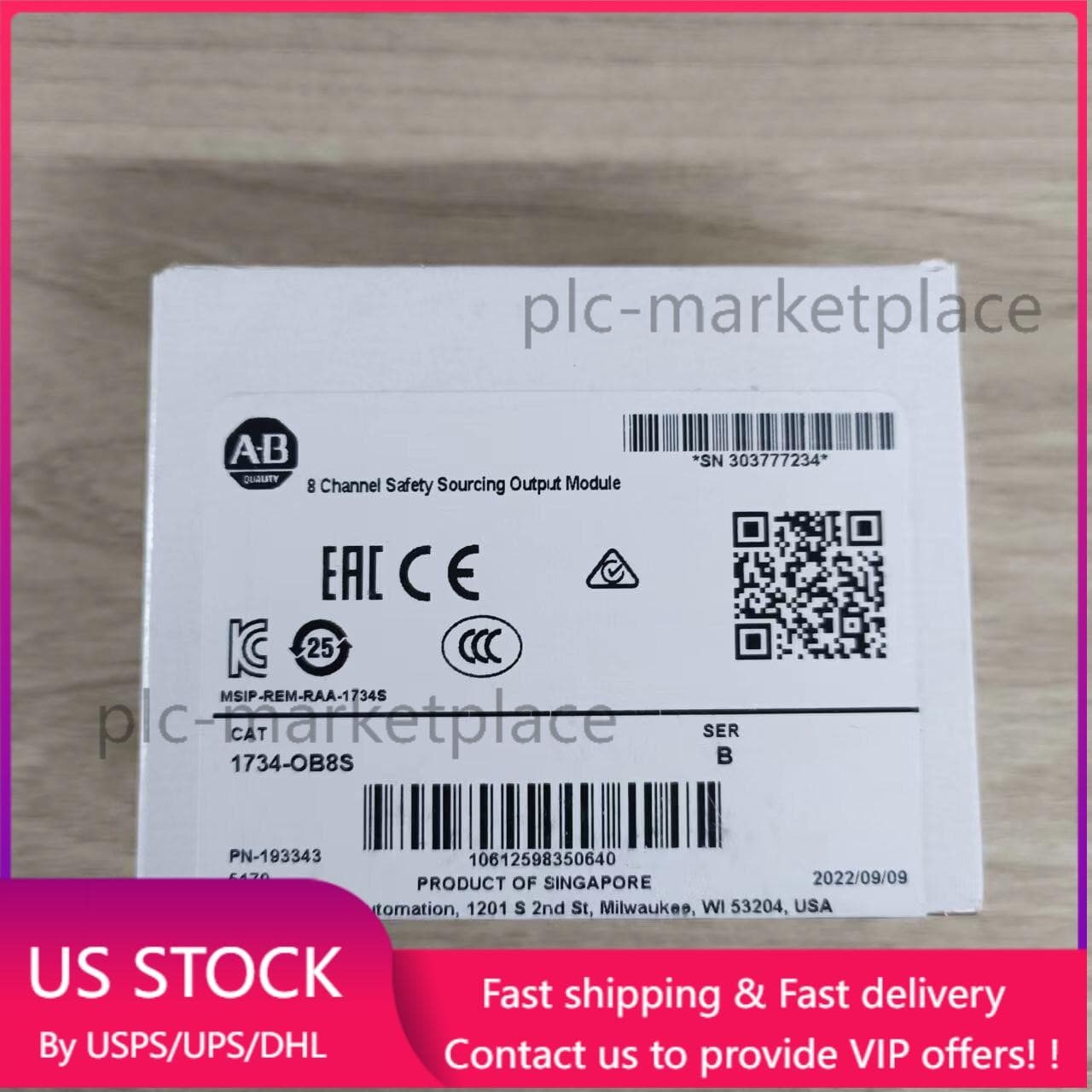 AB 1734-OB8S Point I/O 8 Channel Safety Sourcing Output Module US Free Tax