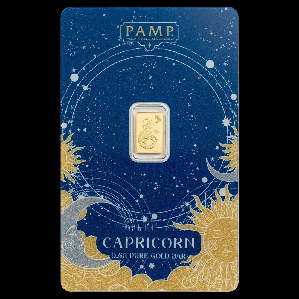 2026 PAMP Suisse Zodiacs Capricorn 1/2 Gram Gold Proof Like Bar in Card