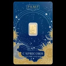 2026 PAMP Suisse Zodiacs Capricorn 1/2 Gram Gold Proof Like Bar in Card