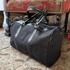 Vintage Lanvin Black Boston Bag Tote W Tags Arpege En Route Traveler