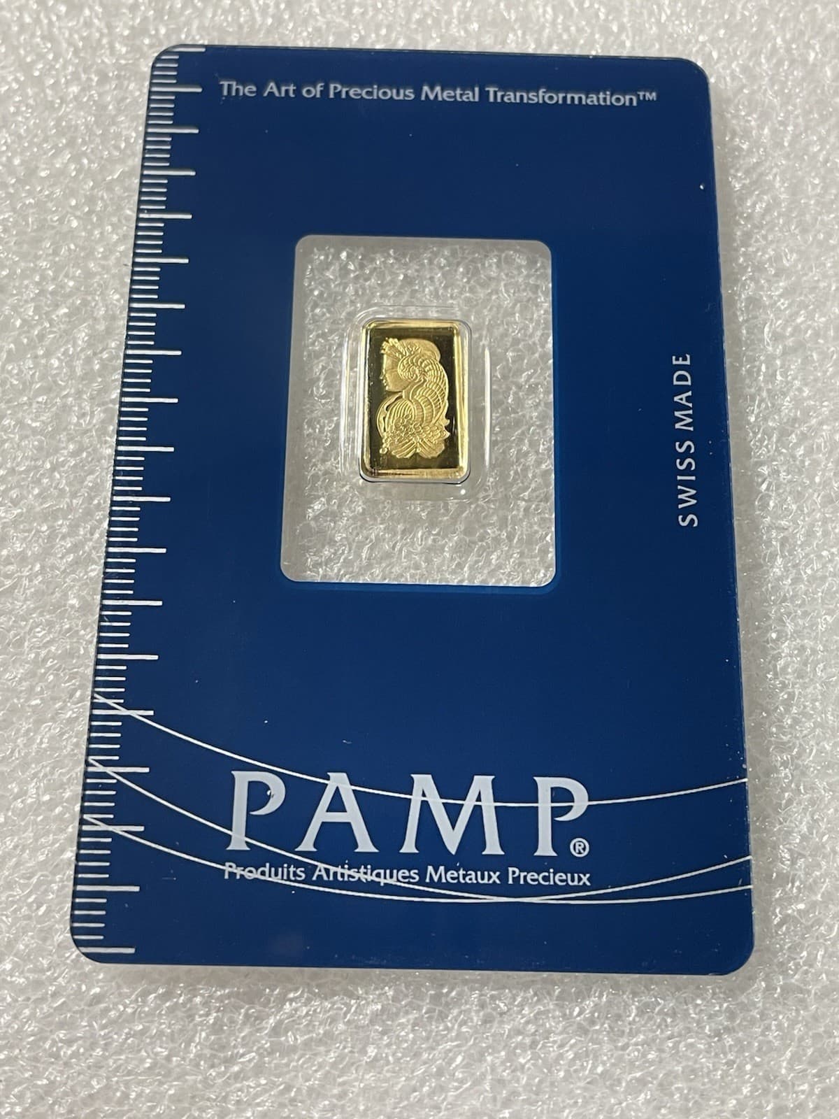 1 gram .9999 Fine Gold Bar - PAMP Suisse Lady Fortuna (In Assay Card) #B129338