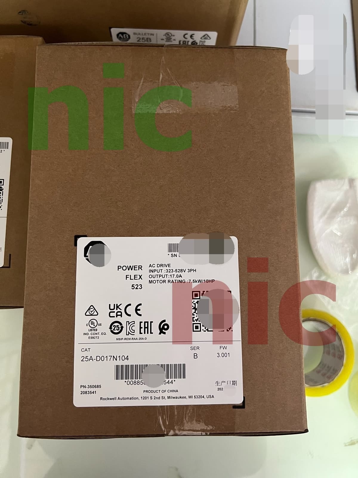 ✅25A-D017N104 PowerFlex 523 7.5kW (10Hp) AC Drive🔥Fast transport via DHL🔥✅